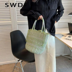 Straw Summer Shoulder Bags for Women Hollow Beach Women's Handbags