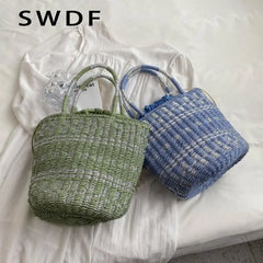 Straw Summer Shoulder Bags for Women Hollow Beach Women's Handbags