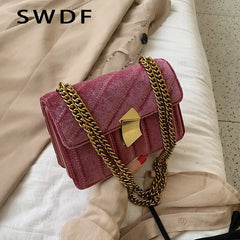 Luxury Velvet Chain Evening Clutch Bag Vintage Messenger Crossbody Bags