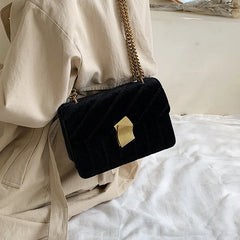 Luxury Velvet Chain Evening Clutch Bag Vintage Messenger Crossbody Bags