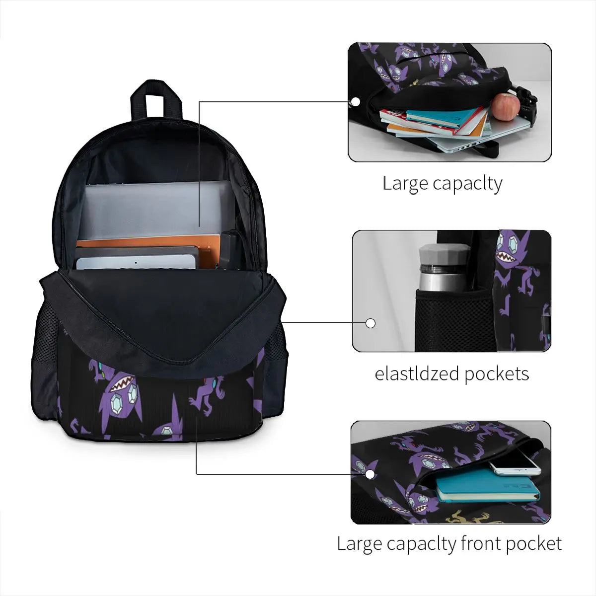 Sableye Pattern Backpacks Men's Backpacks Bags For Women