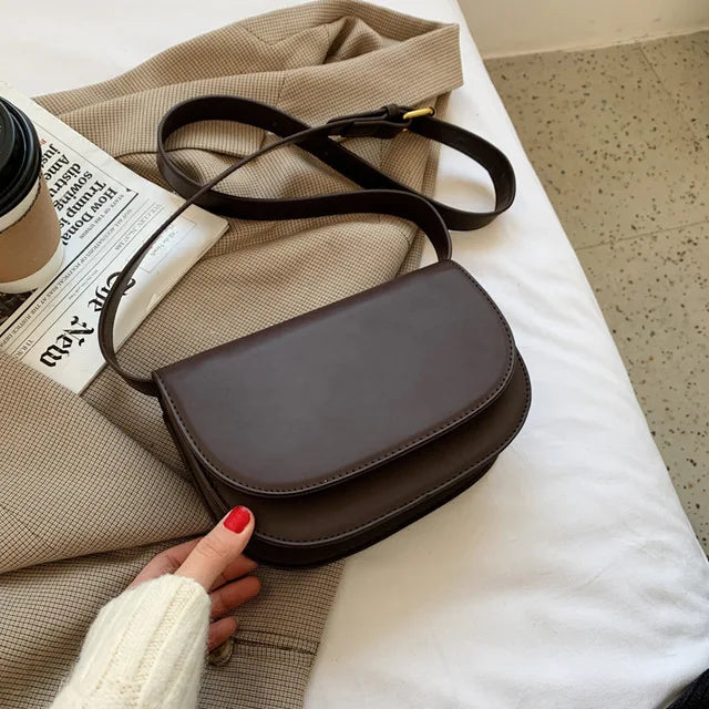 Small PU Leather Crossbody Bag Winter Shoulder Chest Bag