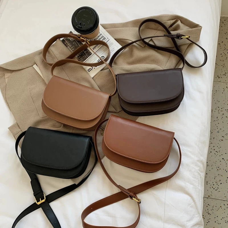 Small PU Leather Crossbody Bag Winter Shoulder Chest Bag