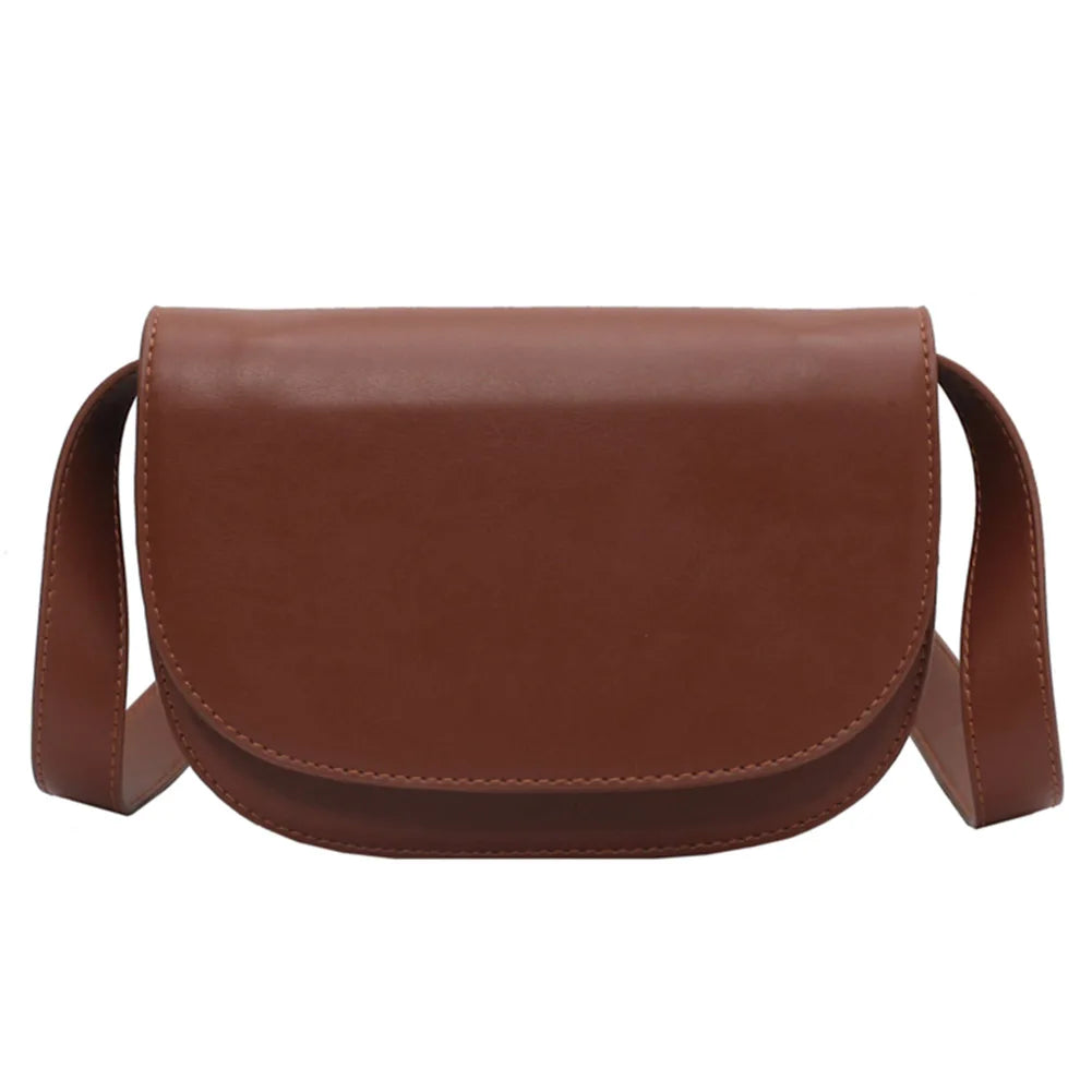Small PU Leather Saddle Bag for Women Winter