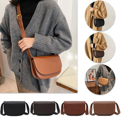 Small PU Leather Saddle Bag for Women Winter