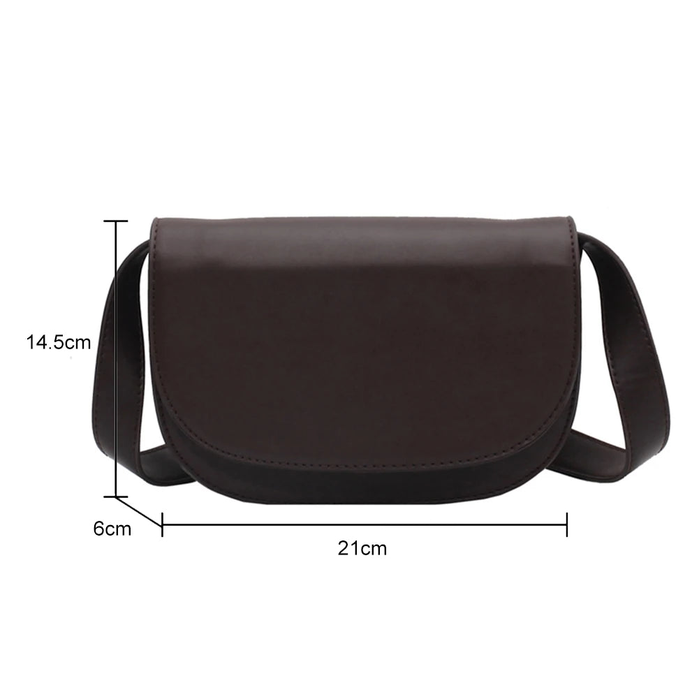 Small PU Leather Saddle Bag for Women Winter