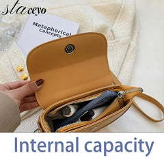 Women's Leather Saddle Bags Crossbody Handbag