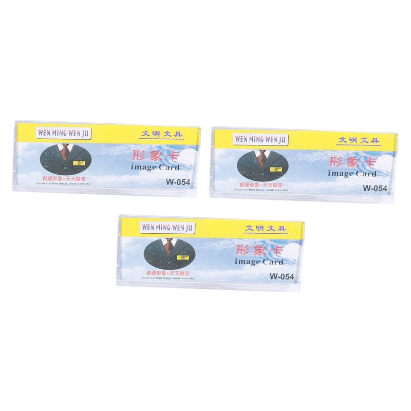 Safetypin Clear Name Tag Clip Holder 3 Pcs