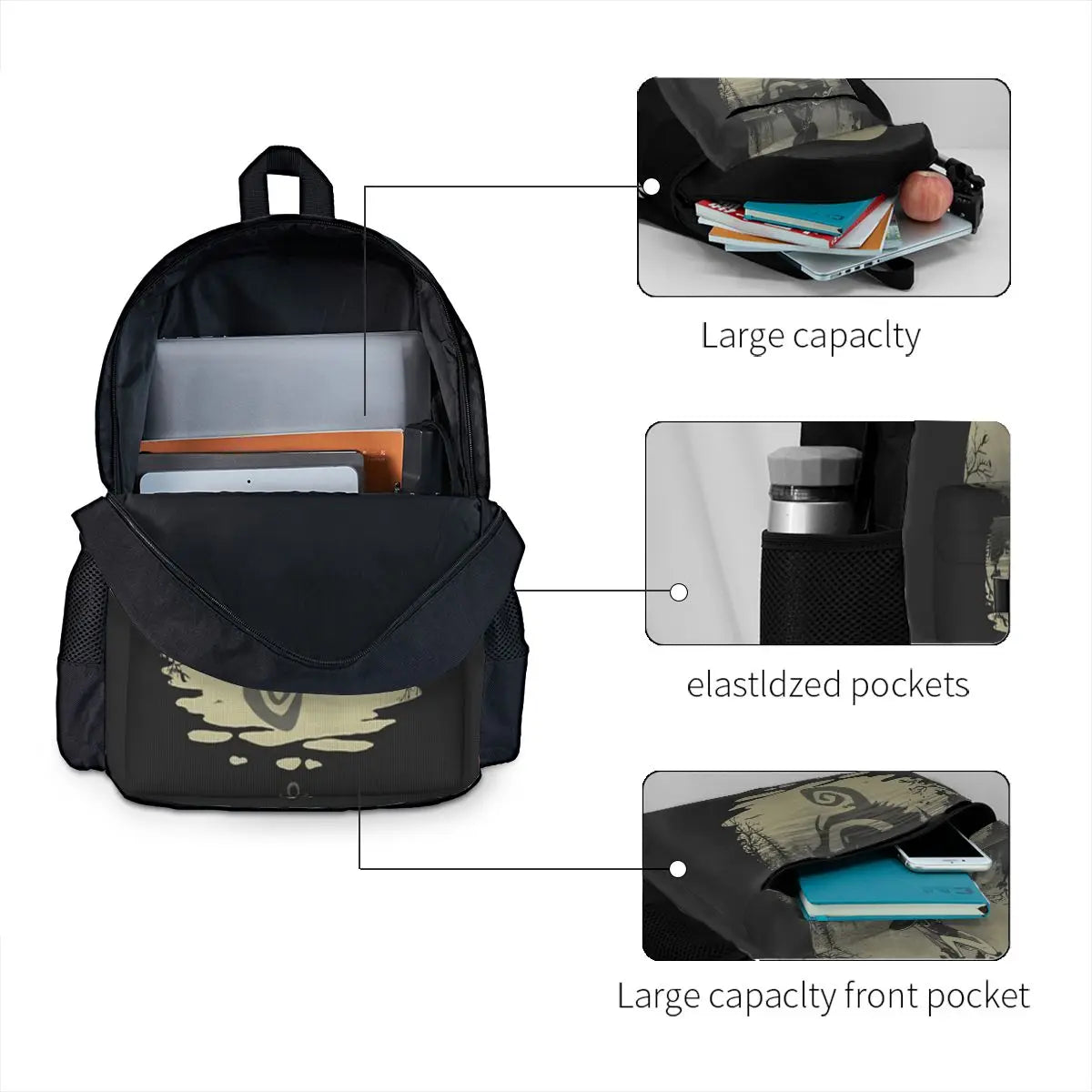 Sailing With Death Backpacks Men's and Women's Harajuku Backpack