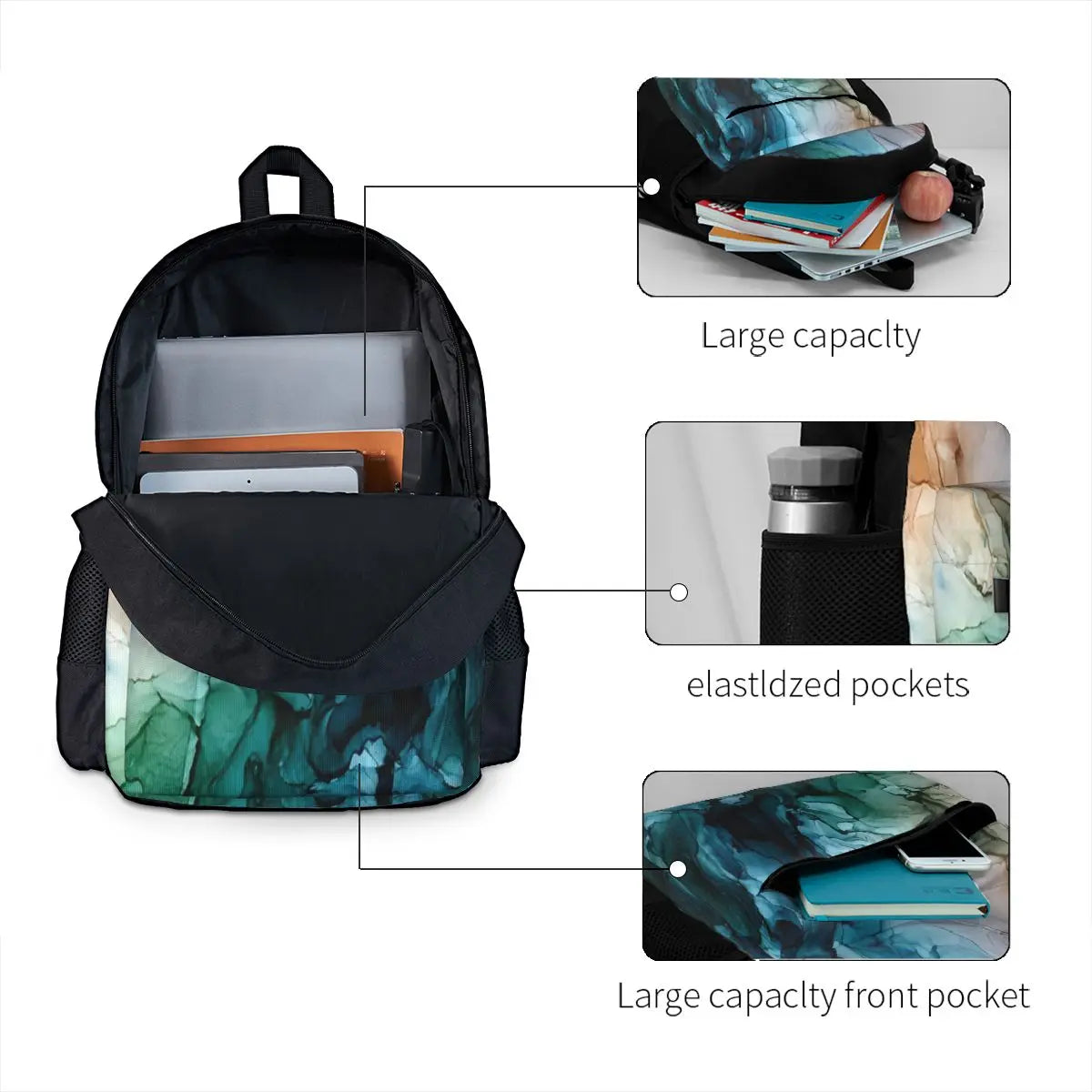 Salty Shores Colorful Abstract Backpacks - Men's & Women's Bag