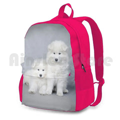 Samoyed Puppies Hiking Backpack Waterproof Camping