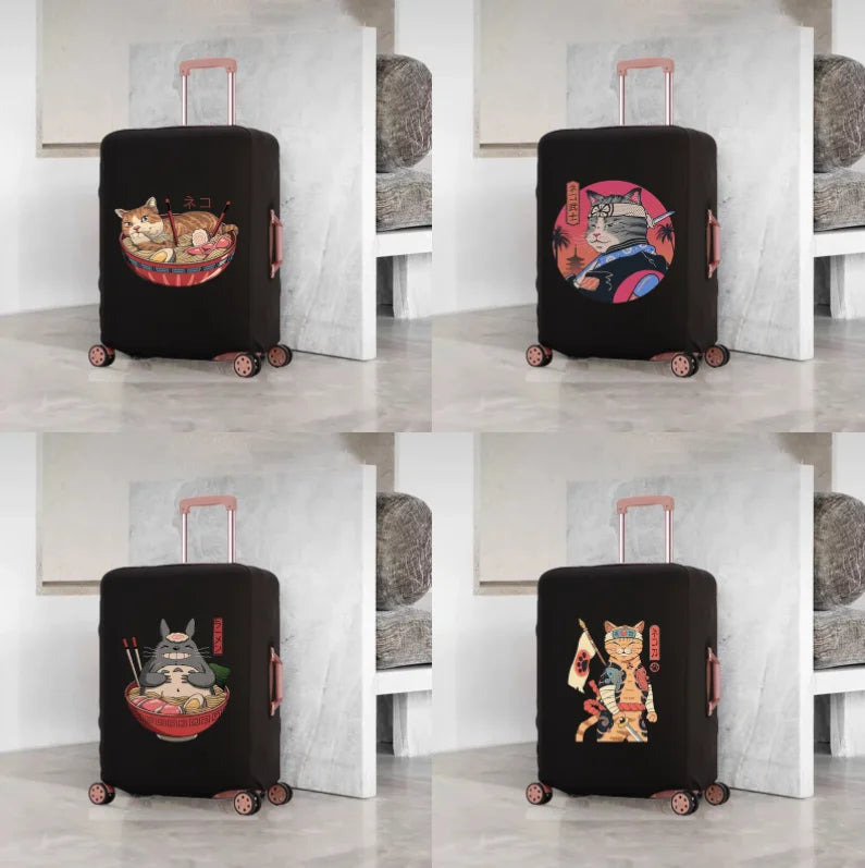 Samurai Cat Luggage Cover Protective Scratch-resistant Dust-proof 18-32 Inch