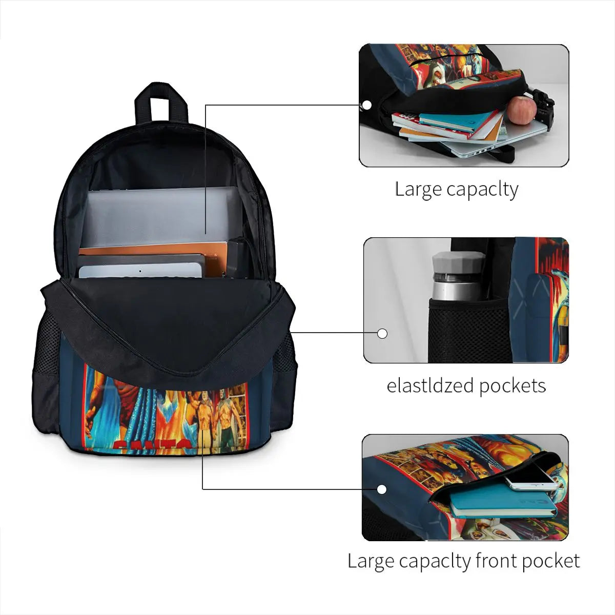 Santo The Silver Mask Backpacks Men's and Women's School Kids Backpack
