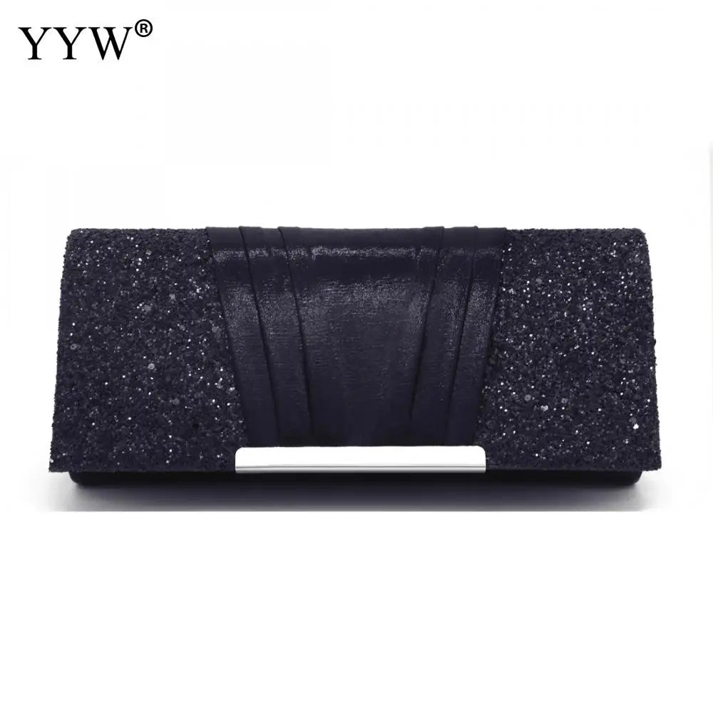 Sequin Patchwork Evening Clutch Bag with Chain for Women Wedding Handbag