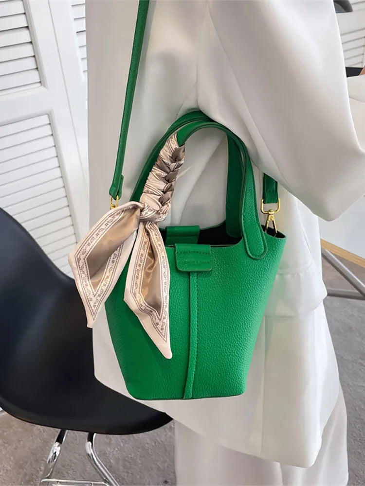 Green Pu Leather Women's Shoulder Crossbody Bag Shopper Female Handbags