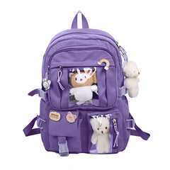 Student School Laptop Backpack Casual Travel Bag