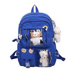 Nylon School Backpack Laptop Bookbag for Teen Girls Women Ladies