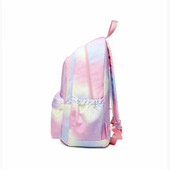 Rainbow Print School Backpack Pockets Bookbag Casual Rucksack Travel Bag