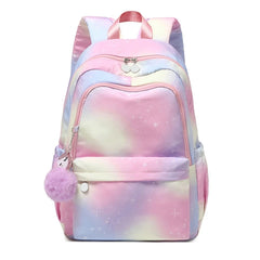 Rainbow Print School Backpack Pockets Bookbag Casual Rucksack Travel Bag