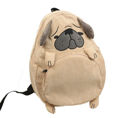 Corduroy Animal Fox Dog Schoolbag Student Backpack