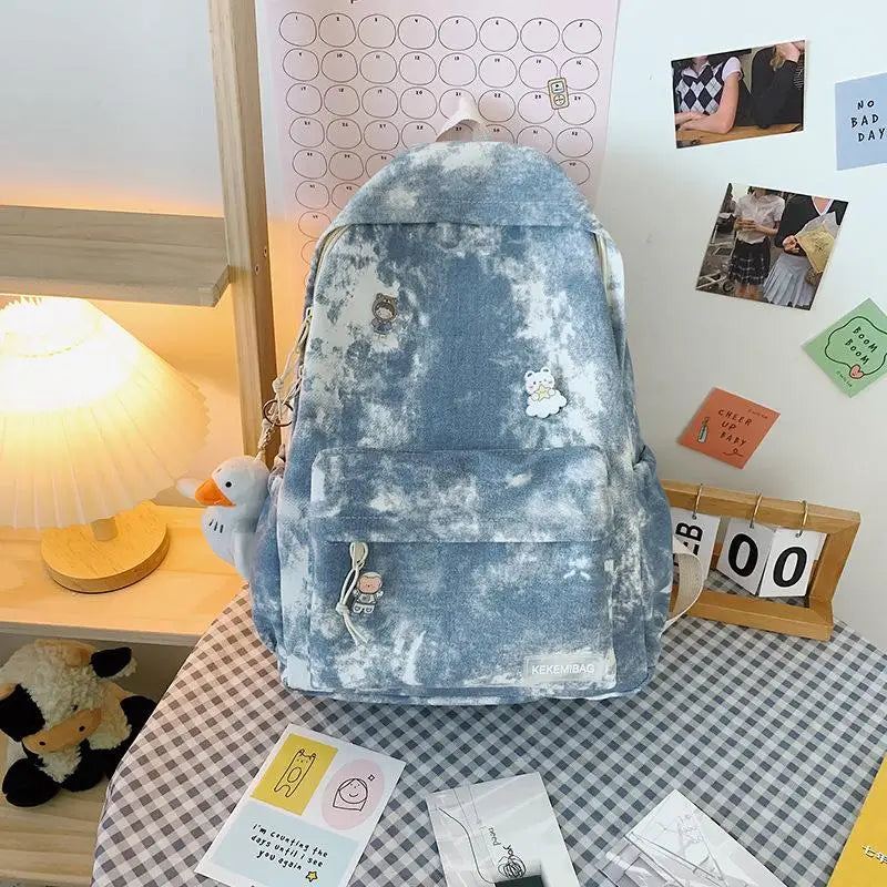 Retro Gradient Women's Backpack Style School Bag for Girls
