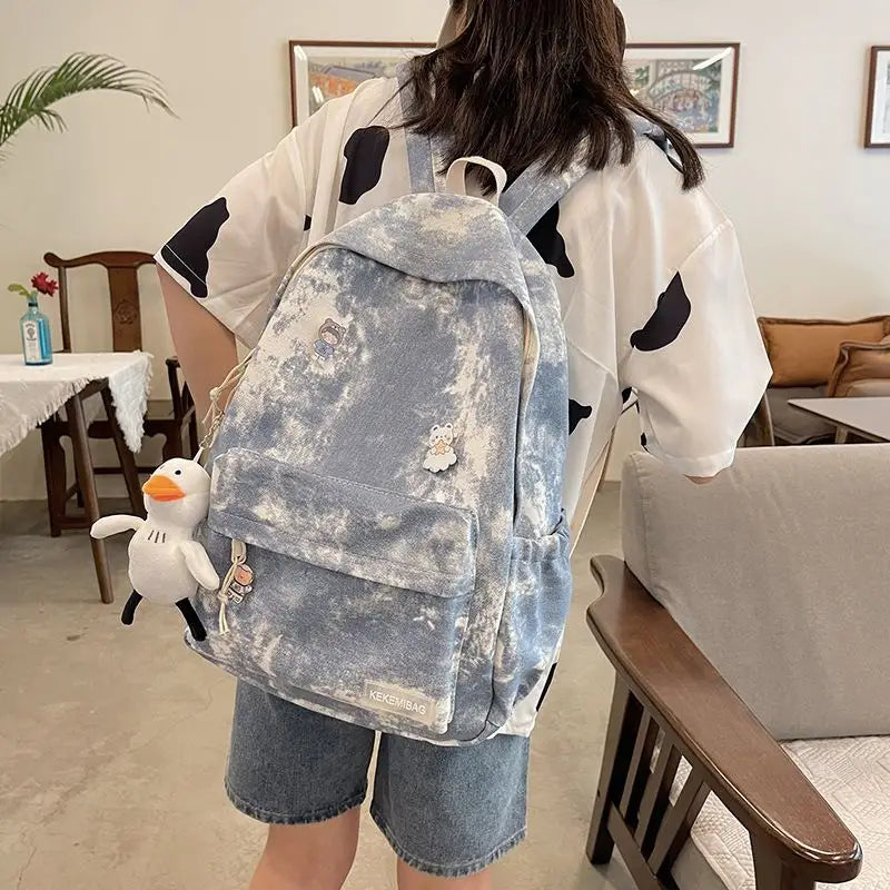 Retro Gradient Women's Backpack Style School Bag for Girls