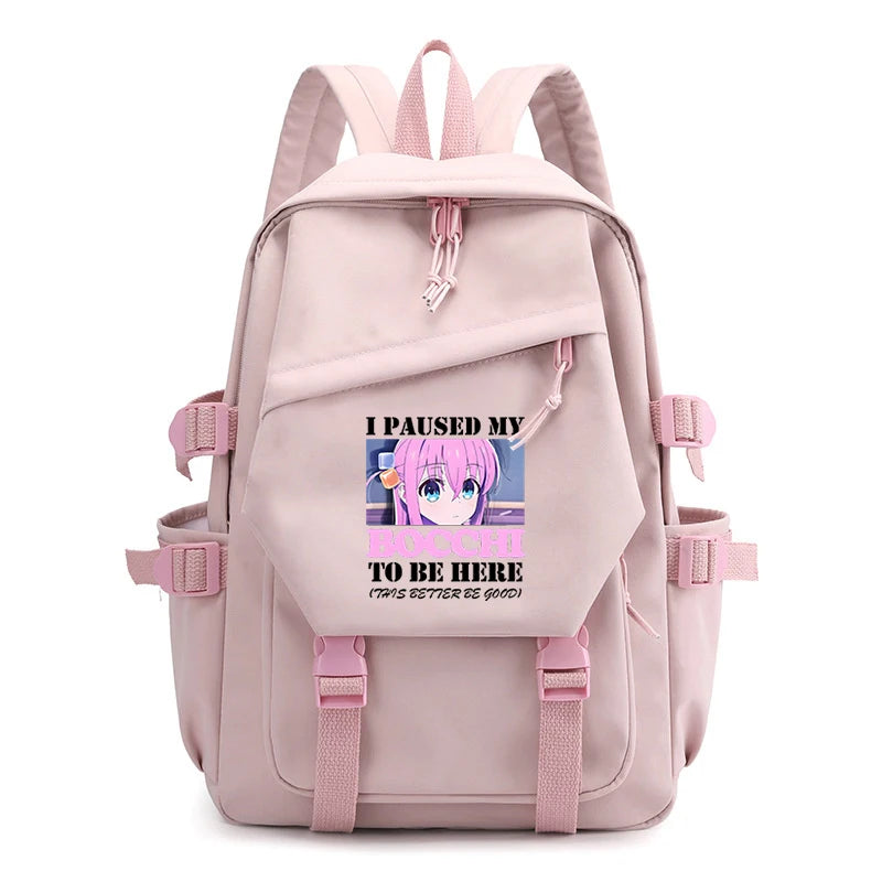School Bag Bocchi The Rock Women's Backpack Pink Light Shoulders Bags Hot Anime