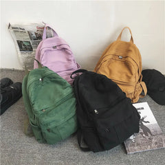 Girls School Backpack Women Bookbags Canvas Bag Large Capacity