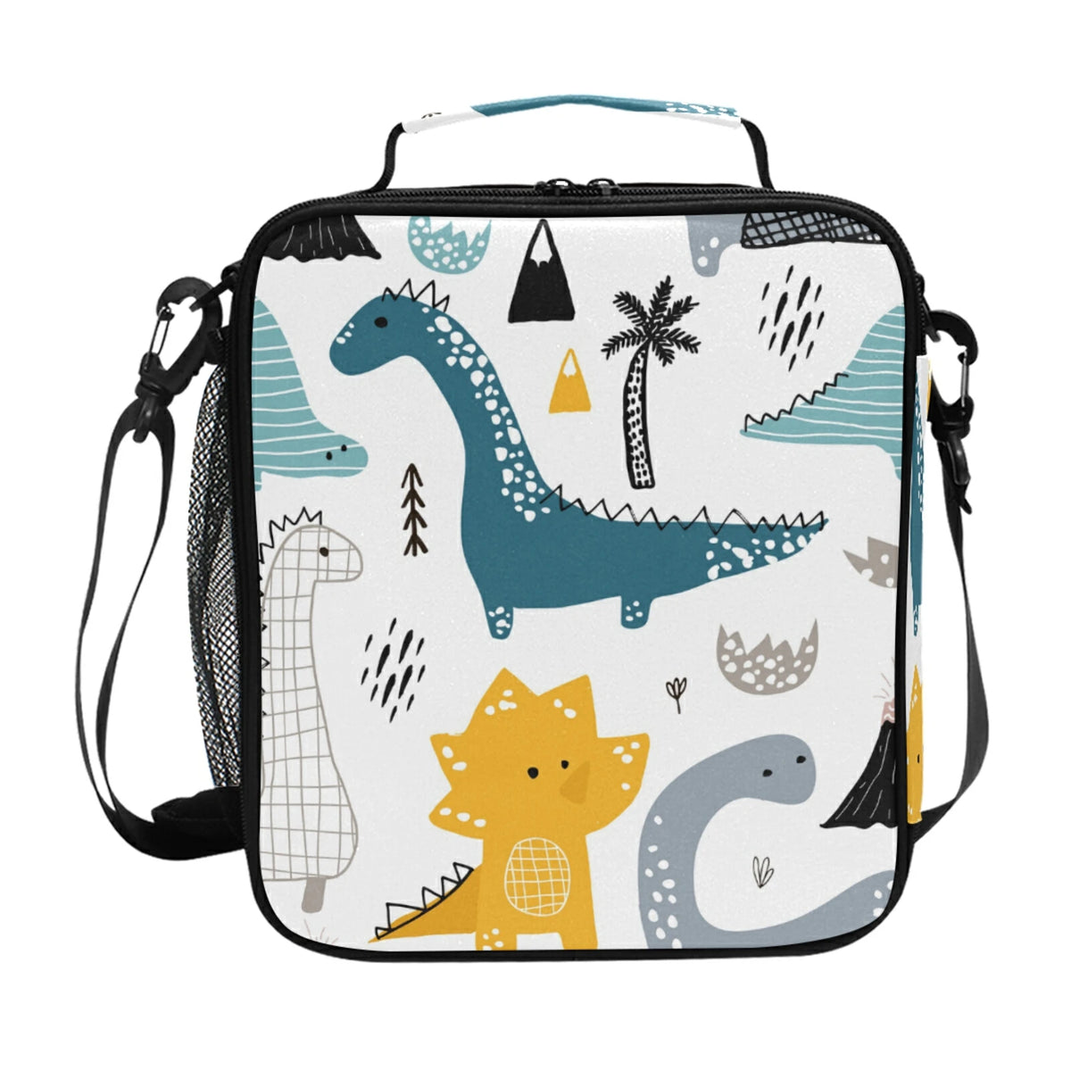 Dinosaur Print Lunch Bag Insulation Box Waterproof with Shoulder Strap