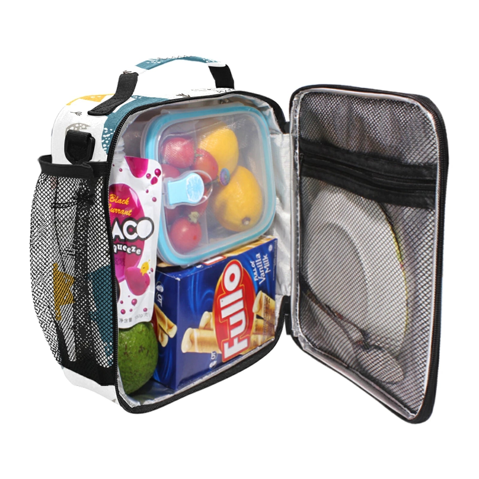 Dinosaur Print Lunch Bag Insulation Box Waterproof with Shoulder Strap