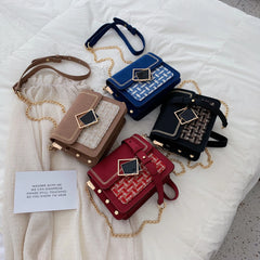 Leather Weave Crossbody Bag for Women