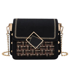 Leather Weave Crossbody Bag for Women