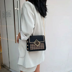 Leather Weave Crossbody Bag for Women