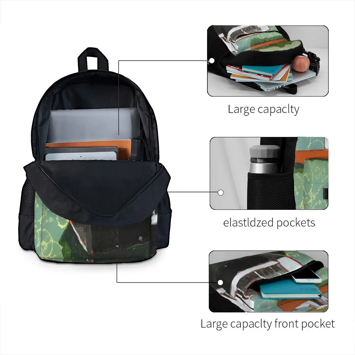 Sea Side Lobster Boats Backpacks Men's Women's Students