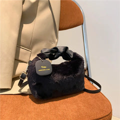 Senior Plush Handbag Female Autumn Winter Bag Small Cross-body Underarm Bag