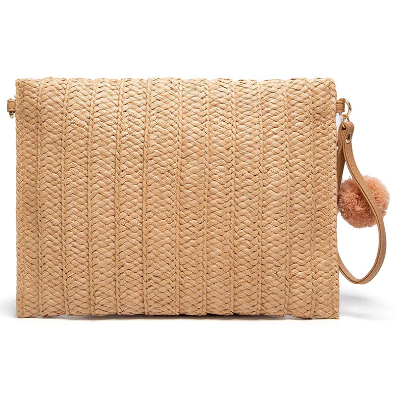 Sentiblos Straw Crossbody Shoulder Bag Envelope Purse Wallet