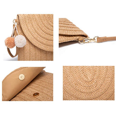 Sentiblos Straw Crossbody Shoulder Bag Envelope Purse Wallet
