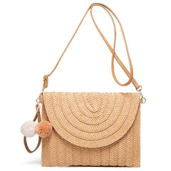 Sentiblos Straw Crossbody Shoulder Bag Envelope Purse Wallet