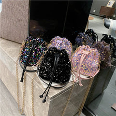 Sequins Bucket Bag Purses Handbags Shoulder Bag Girls Crossbody Bags