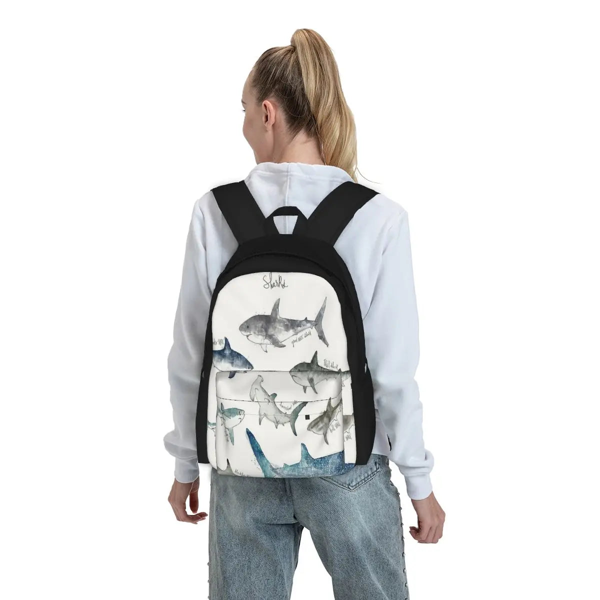 Sharks Landscape Format 2 Backpacks Men's Women's Kpop Kids Backpack