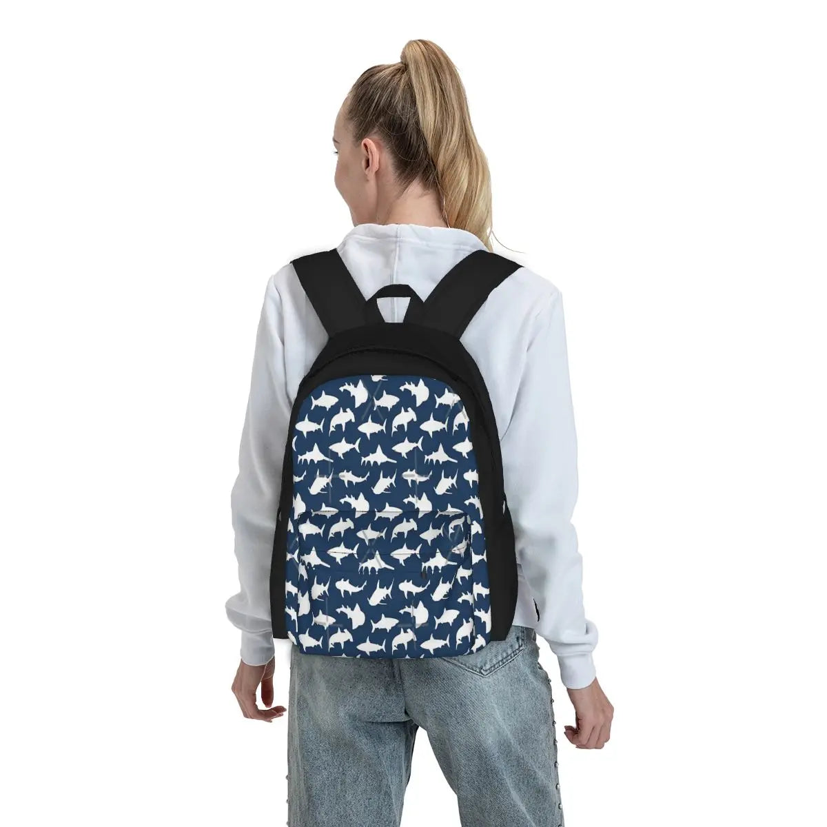 Navy Sharks Backpacks for Men Women