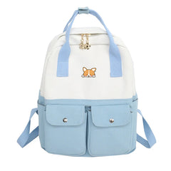 Shiba Inu Corgi Backpack Harajuku Hand Rucksack School Bag