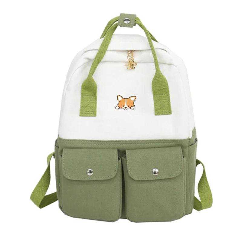 Shiba Inu Corgi Backpack Harajuku Hand Rucksack School Bag