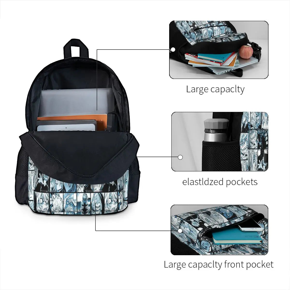 Shigaraki Collage Version Backpacks Men's & Women's Anime Bag