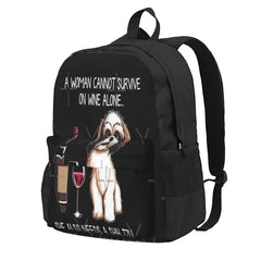 Shih Tzu And Wine Funny Dog 1 Backpacks Men's Backpacks Bags For Women Backpack