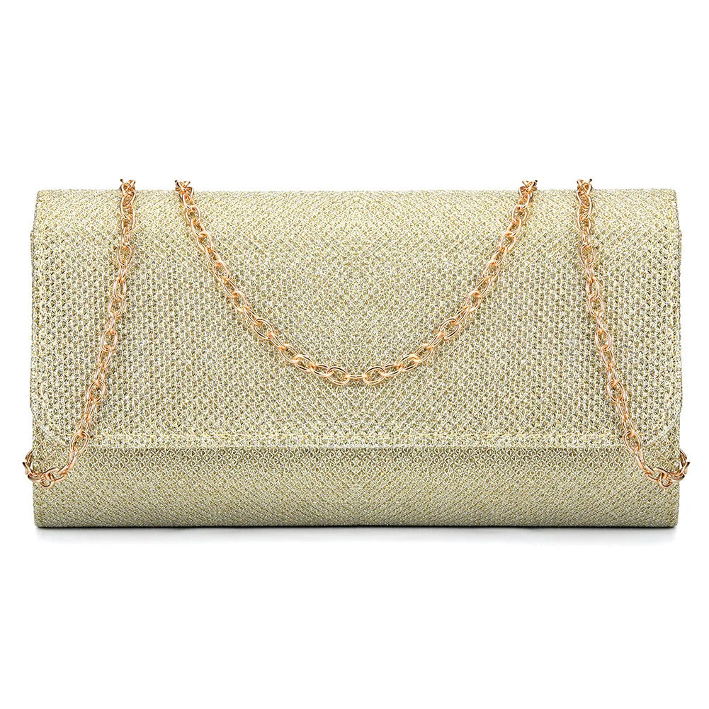 Mesh Clutch Purse Dinner Bag Square Shape Handbag For Female Party