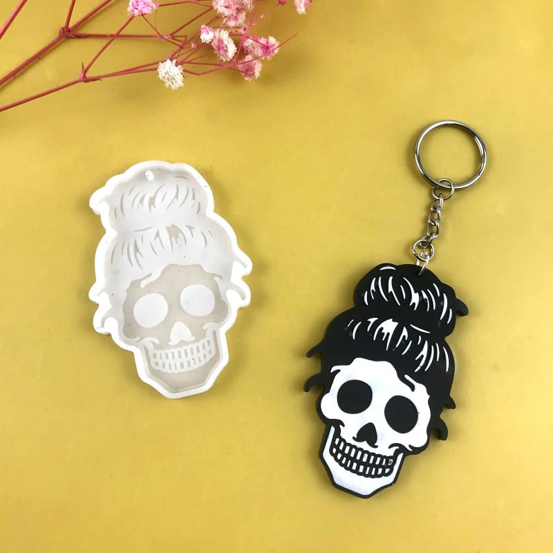 Skull Keychain Silicone Mold DIY Resin Jewelry Pendant