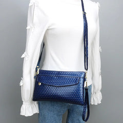 Women Crossbody Shoulder Bag PU Leather Wrist Strap Clutch Zip Long Wallet