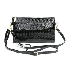 Women Crossbody Shoulder Bag PU Leather Wrist Strap Clutch Zip Long Wallet