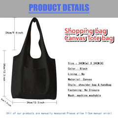 Canvas Shoulder Bag Large-capacity Handbag Reusable Tote